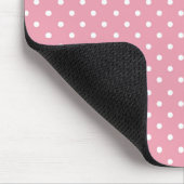 Tapis De Souris Points polka sur rose (Coin)