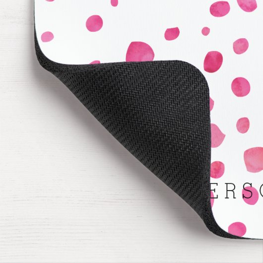 Tapis De Souris Points roses d'aquarelle personnalisés (Coin)