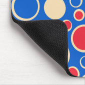 Tapis De Souris Points Rouge Et Bleu Sur Bleu (Coin)