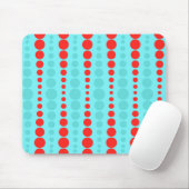 Tapis De Souris Points rouges et turquoise rétro Mousepad (Avec souris)
