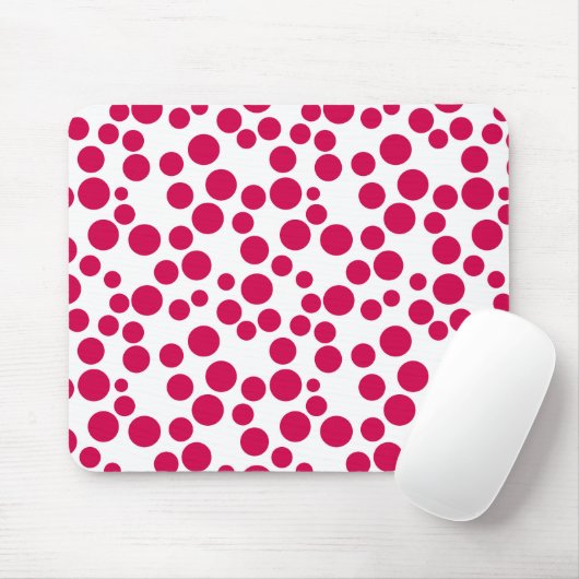 Tapis De Souris points rouges sur fond blanc (Avec souris)