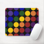 Tapis De Souris Pois arc-en-ciel en noir (Avec souris)