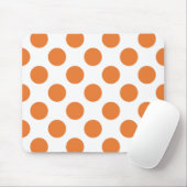 Tapis De Souris Pois blanc et orange (Avec souris)