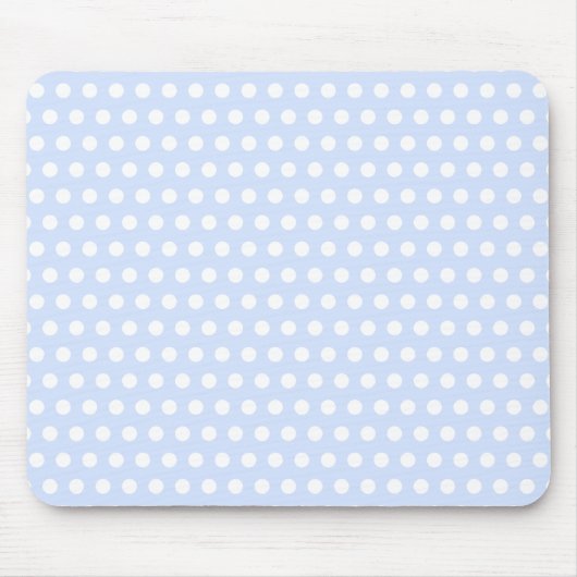 Tapis De Souris Pois blancs sur Baby Blue (Devant)