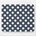Tapis De Souris Pois blancs sur gris bleu<br><div class="desc">Pois blancs sur gris bleu</div>