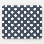 Tapis De Souris Pois blancs sur gris bleu<br><div class="desc">Pois blancs sur gris bleu</div>