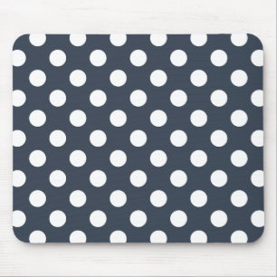 Tapis De Souris Pois blancs sur gris bleu
