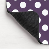 Tapis De Souris Pois blancs sur prune violette (Coin)
