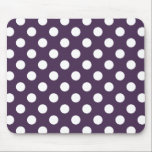 Tapis De Souris Pois blancs sur prune violette<br><div class="desc">Pois blancs sur prune violette</div>