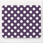 Tapis De Souris Pois blancs sur prune violette<br><div class="desc">Pois blancs sur prune violette</div>