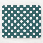 Tapis De Souris Pois blancs sur turquoise<br><div class="desc">Pois blancs sur turquoise</div>