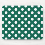 Tapis De Souris Pois blancs sur vert sauge<br><div class="desc">Pois blancs sur vert sauge</div>