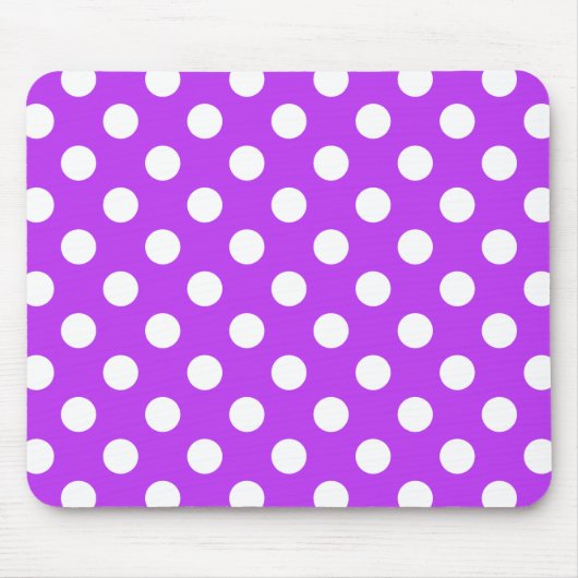 Tapis De Souris Pois blancs sur violet clair (Devant)