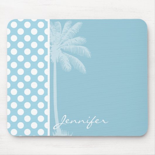 Tapis De Souris Pois bleu clair ; Palm (Devant)