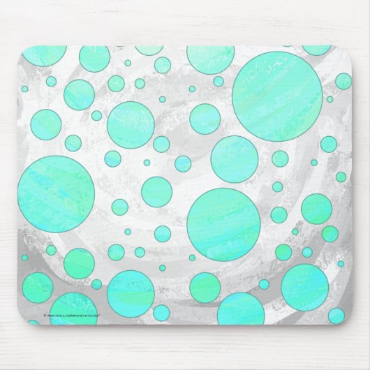 Tapis De Souris Pois bleu Mint Ice Aqua (Devant)