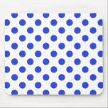 Tapis De Souris Pois bleu royal<br><div class="desc">Pois bleus royaux sur arrière - plan blanc</div>
