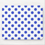 Tapis De Souris Pois bleu royal<br><div class="desc">Pois bleus royaux sur arrière - plan blanc</div>