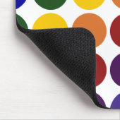 Tapis De Souris Pois d'arc-en-ciel sur le blanc (Coin)