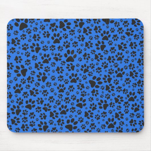 Tapis De Souris Pois de chien noir et blanc Pointe Polka sur le bl (Devant)