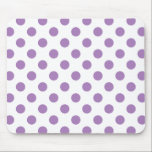 Tapis De Souris Pois de lavande sur blanc<br><div class="desc">Lavande et pois blancs</div>