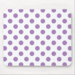 Tapis De Souris Pois de lavande sur blanc<br><div class="desc">Lavande et pois blancs</div>