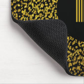 Tapis De Souris Pois dorés monogramme moderne noir (Coin)