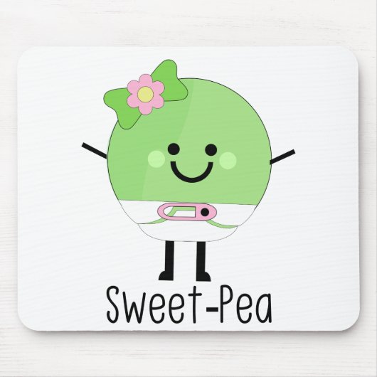 Tapis De Souris Pois doux pois bébé pois fille (Devant)