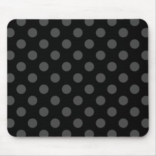 Tapis De Souris Pois gris sur noir
