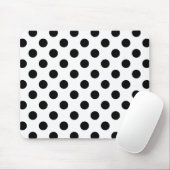 Tapis De Souris Pois noirs en blanc (Avec souris)