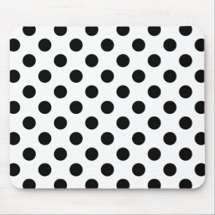 Tapis De Souris Pois noirs en blanc