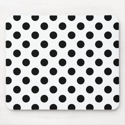 Tapis De Souris Pois noirs en blanc (Devant)