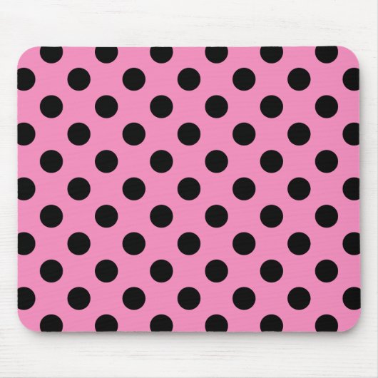 Tapis De Souris Pois noirs en rose (Devant)