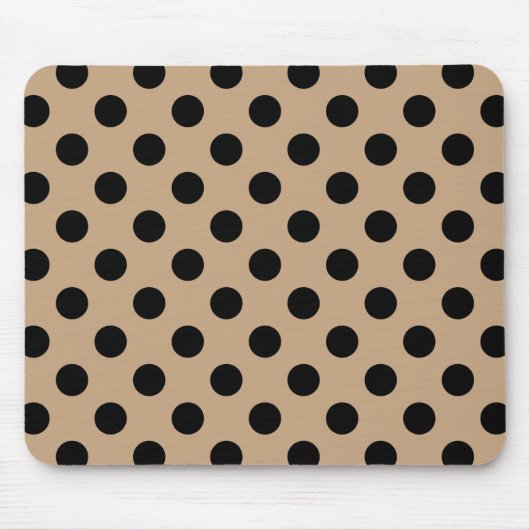 Tapis De Souris Pois noirs sur beige (Devant)