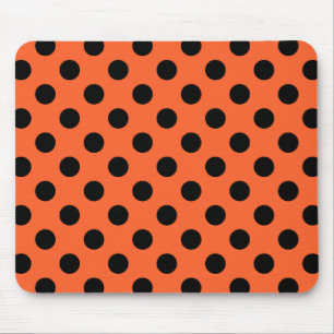 Tapis De Souris Pois noirs sur orange