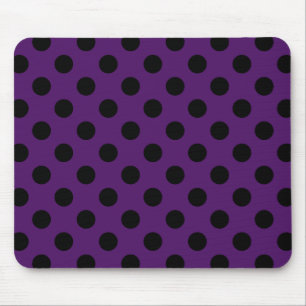 Tapis De Souris Pois noirs sur prune violette