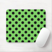 Tapis De Souris Pois noirs sur vert citron (Avec souris)