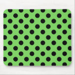 Tapis De Souris Pois noirs sur vert citron<br><div class="desc">Pois noirs sur vert citron</div>