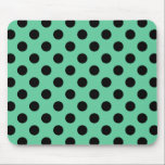 Tapis De Souris Pois noirs sur vert menthe<br><div class="desc">Pois noirs sur vert menthe</div>