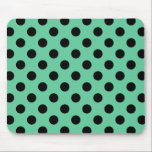 Tapis De Souris Pois noirs sur vert menthe<br><div class="desc">Pois noirs sur vert menthe</div>