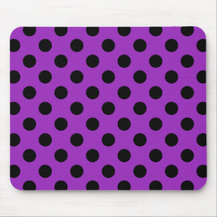 Tapis De Souris Pois noirs sur violet