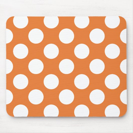 Tapis De Souris Pois orange et blanc (Devant)