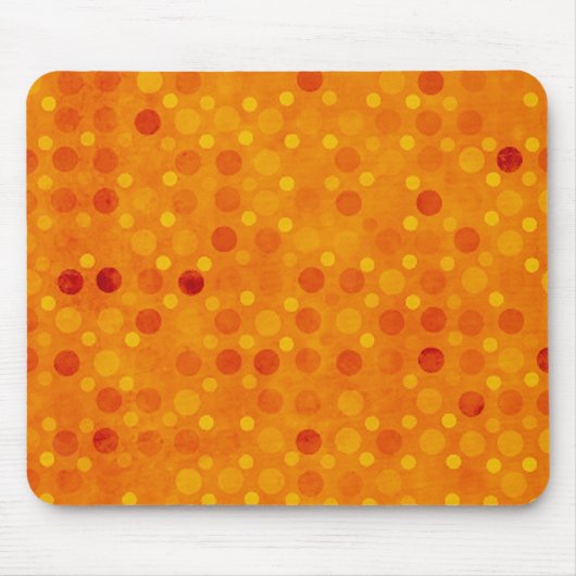 Tapis De Souris Pois orange et jaune moderne (Devant)