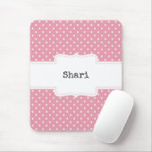 Tapis De Souris Pois roses et blancs personnalisés (Avec souris)