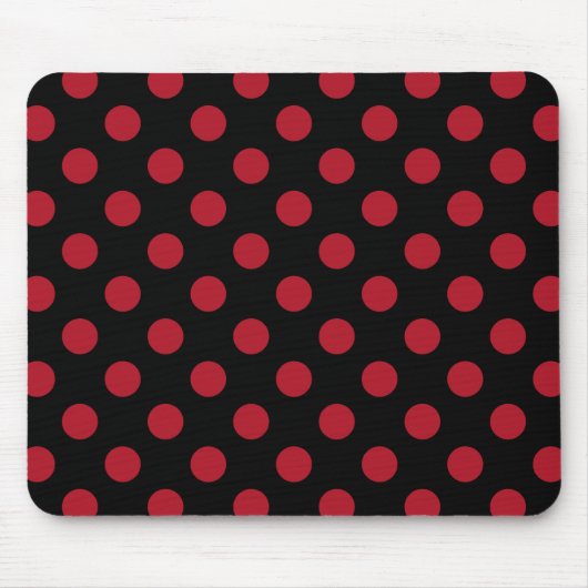 Tapis De Souris pois rouges et noirs (Devant)
