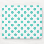 Tapis De Souris Pois turquoise<br><div class="desc">Pois turquoise sur arrière - plan blanc</div>