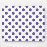 Tapis De Souris Pois ultra violets sur blanc<br><div class="desc">La couleur de l'année de Pantone pour 2018 est ultra violet.</div>