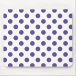 Tapis De Souris Pois ultra violets sur blanc<br><div class="desc">La couleur de l'année de Pantone pour 2018 est ultra violet.</div>