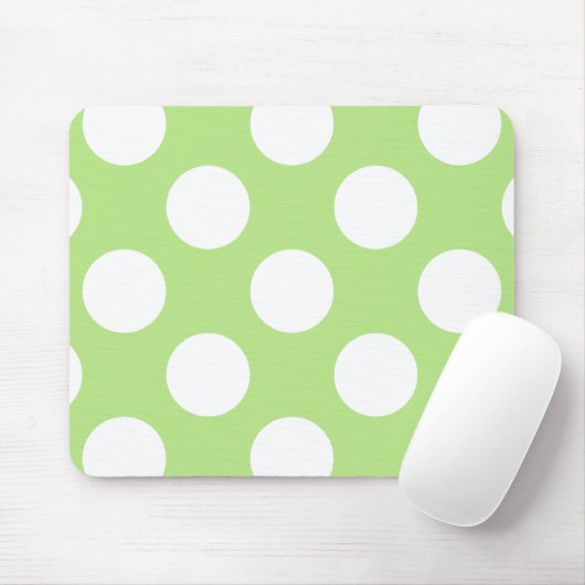 Tapis De Souris Pois verts, Motif à points Polka, points, pointill (Avec souris)