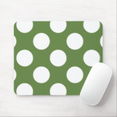 Tapis De Souris Pois verts, Motif à points Polka, points, pointill (Avec souris)