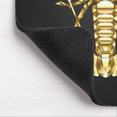 Tapis De Souris Poisson à langouste polygonale dorée sur noir (Coin)